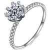 Skcess Fedi nuziali in argento sterling 925, rotonde, mezza eternità, anelli di fidanzamento moissanite, 1 carati, per matrimonio, Moissanite
