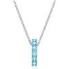 Swarovski Exalta Collana Elegante, con Anello di Cristalli Swarovski Blu Mare, Placcata in Tonalità Rodio, Blu