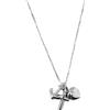 gioiellitaly Collana ciondolo argento 925 rodiato Fede Speranza e carità catenina veneziana argento 925 rodiato 40/45/50 cm a scelta simboli delle Tre Virtù Teologali gioiello religioso uomo donna unisex