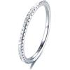 LES FOLIES DI PAOLA GRIECO Anello Veretta Girodito Crystal Cristallo in argento 925 rodiato - Rainbow Collection (US 6 - ITA 11)