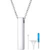 Richsteel Collana Barra Ciondolo Urna per Ceneri Gatto Cane Commemorativo Nome Personalizzato in 316L Acciaio Inox con Kit di Riempimento