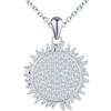 MICSAVI Collana Foto Personalizzata in Argento 925 Medaglione Solare per Donna, Ciondolo a forma di Sole Portafoto con Zirconi, Regalo Gioielli per Fidanzata Madre Figlia