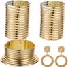 LALADEFIEE Set di Accessori Donna in Metallo 5 Pezzi Oro Bracciale e Collana per Feste Resistente e Buona Plasticità