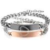 OIDEA Bracciale Braccialetto per Coppia Lovers Braccialetto in Acciaio Inox Puzzle Cuore Mosaico zircone Regalo per Amante Nero Oro(1 Coppia)