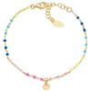 Amen Bracciale da donna collezione Ti Amo. Bracciale in argento 925 e smalto multicolor Bracciale in argento dorato. Lunghezza: 16+3cm Diametro charm: 4mm.. La referenza è BRSMCUGM3