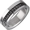 Breil, Collezione Joint, Anello Uomo in Acciaio Colorato Satinato, con Piccole Borchie Nere, Idee Regalo Uomo, Misura 23, Silver-Black
