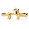 PERIMADE Anello impilabile in argento Sterling 925 a forma di cane bassotto, placcato oro, anello aperto per donne, non si ossida, regolabile, alla moda, regalo di compleanno o amicizia, One Size