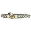 Samsara Cavigliera Tibetana Shamballa, Realizzata in Pietre per l'Estate, Comoda Pratica e Resistente, Cavigliere Regolabili Donna (AGATA BIANCA FUMO filo grigio)
