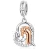 JYRRONG Ciondolo a forma di cane, in argento Sterling 925, a forma di gatto, cavallo, bulldog, barboncino, Golden Retriever, per braccialetti Pandora, Misura unica, Argento sterling