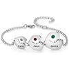 lorajewel Bracciali da Donna Personalizzato con Nome Pietra di nascita Bracciale Cuore in Argento Regalo per Festa della mamma San Valentino Natale (3 cuore)