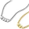 AUROGLOW Collana da uomo personalizzata, ciondolo in acciaio inox nero con catena cubana regolabile, collana con nome inciso per papà, regalo per la festa del papà da parte di figlia o figlio, regalo