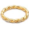 SINGULARU - Anello Tressia. Argento avec Placcatura in oro 18 kt et Zirconia. Gioielli da donna. Taglia 50-58.