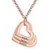 Ashleymade Collana Cuore Personalizzata Donna Collane con Nomi Incisi Argento Pendente Regalo per la Mamma Figlia Nonna Moglie Fidanzata Migliore amica (Rosa-3 nome)