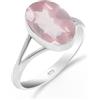 Stone House Anello solitario tradizionale fatto a mano in argento sterling 925 con pietra preziosa di quarzo rosa per donne e uomini HQ-SR65-RQ-7