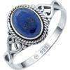 mantraroma Anello da donna in argento con pietra preziosa lapislazzuli blu insolito e giocoso