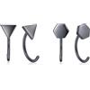 CHIC & ARTSY Orecchini a Semicerchio in Argento Sterling 925 per Donna, Set di Piccoli Cerchi Huggie con Pallina Barra Stella Luna Croce e Perla, Orecchini Leggeri dalla Vestibilità Comoda per Tutti i