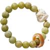 MFUPR Braccialetto di Perline di Preghiera, Perline di Preghiera buddiste, Braccialetto Bodhi Verde profumato Naturale Fatto a Mano, Perline intagliate, Rosario da Polso