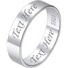 Suplight Anello Argento 925 5mm Fede Uomo Semplice Personalizzabile con Incisione Taglia 22 - Regalo per Donna e Uomo
