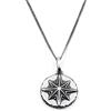 Damiano Argenti Collana Grumetta da Uomo con Ciondolo Tondo Rosa dei Venti in Argento Sterling 925 Argento