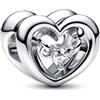 PANDORA Ciondolo a forma di cuore aperto Moments in argento Sterling con zirconia cubica trasparente