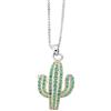 inSCINTILLE Sparkling pop Collana dorata con cactus e strass verdi (Oro)
