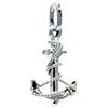 PEGASO GIOIELLI Ciondolo Oro Bianco 18kt (750) Pendente Ancora Filo Corda Uomo Donna Bambini
