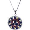 LE GEMME DI VENEZIA Collana Donna Con Pendente Murrina Milefiori Venezia In Vetro Originale Di Murano E Argento 925 Diametro 23 (COLORE 13)
