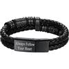 Richsteel Bracciali Nome 23 CM Uomo Totem Vichingo Personalizzabile Cordina Doppia Intrecciata Nodo Celtico Bracciale da Uomo in Pelle Premium Chiusura Magnetica