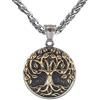 DFWY Collana con Albero della Vita Vichingo Nordico per Uomo - Amuleto con Ciondolo Yggdrasil in Acciaio Inossidabile A Doppio Colore - Regalo di Compleanno di Gioielli Vintage Moda Gotica