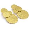 Vestopazzo, Coppia Orecchini Mix Placche Effetto Battuto, Chiusura Farfalla, Ottone Dorato, Lavorazione Artigianale, Nickel Tested, DD16160