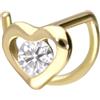 PIERCINGLINE Piercing da naso a spirale in oro 750 | 18 carati | Cuore con cristallo | Piercing per naso | Colori assortiti, Oro giallo, Zirconia cubica