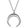 Bling Jewelry Collana Di Mezza Luna Trendy Con Corno Celestiale Per Donne Collane In Argento Sterling .925 Per Donne Collana Di Mezza Luna A Falce Pendente A Doppie Corna.