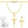 ZELYA Collana d'oro con croce/medaglione - catena a maglia panzer placcata oro 925/585 14K per ragazze e ragazzi - 45-60 cm collana per comunione con croce, collana per bambini per comunione e