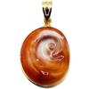 gioiellitaly Ciondolo occhio di Santa Lucia montatura argento 925 dorato pendente amuleto portafortuna gioiello artigianale unisex uomo donna
