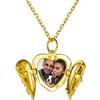 PROSILVER Collanina con Foto Personalizzata Ali di Angelo Oro Collana Apribile Foto Collana Argento 925 con Confezione Regalo