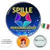 GFD 100 SPILLE PERSONALIZZATE con Foto e fino a 3 Righe di Testo, Made in Italy - Spillette Personalizzabili con Logo - Spilla in PLASTICA o ALLUMINIO - Fino a 200 Spille, TOP Pins (100)