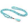 snxjaidszx Ciondolo a goccia d'acqua per le donne pietra blu naturale collana di perline 108 perline uomo