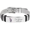GROBTE Bracciali Personalizzati Con Immagine, Bracciale in Acciaio Inossidabile Con Foto E Testo Incisi per Uomo, Regali Personalizzati Di Gioielli in Pelle per Il Fidanzato, Il Marito, Il Fratello, Il Papà