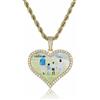hadefa Personalizzato a forma di cuore Collana Hip Hop Gioielli Amore Foto Pendente Zircone Personalizzato Ragazzi e Ragazze Nome Regalo Pendente Personalizzato Collana Personalizzata (oro)