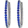 LES FOLIES DI PAOLA GRIECO Coppia di Orecchini a Cerchio Blu cerchietti strass in argento 925 rodiato - Hoops Collection (16mm)