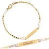 Sakrami Bracciale Sweet Dreams Piccolo in Oro 9KT con Piastrina per bambina e bambino + Idea Regalo per Bambina e Ragazzina per Nascita, Battesimo e Comunione Occasioni Speciali + Confezione regalo