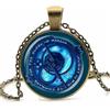 ZIAFRPN Troll Hunters Vintage Amuleto Pendente Collana Bronzo Colore Catena Blu Cristallo per Childrends Giocattoli Donne Uomini Gioielli Regali