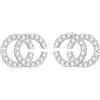 Gems_Hub Orecchini a doppia C da donna, realizzati a mano, eleganti orecchini a forma di lettera da donna, in argento Sterling 925 con zirconia cubica scintillante, orecchini a perno con lettera C |sctud_0002,