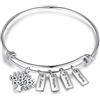 Lovejewellery Bracciale Albero Genealogico Personalizzati per Donna Braccialetto Familiare con Inciso in Argento Braccialetto Personalizzato con 2 ~ 7 Nomi Bar Regali per Figlia Mamma (4 barra del nome)