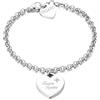 S'Agapõ Bracciale Donna in Acciaio e Cristalli con Simbolo Cuore | Collezione Be My Always - SBM16