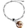 Eiennoai Braccialetti personalizzati con immagini all'interno, Bracciali fotografici personalizzati per coppie, Bracciali fotografici rotondi Bracciali di proiezione per donne uomini Compleanno Natale
