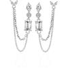 Epinki Orecchini Platino 950 per Donna, Moissanite 2.5ct Nappa a Catena Lunga Orecchino Pendente Gioielli