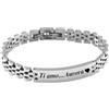 amorili Bracciale Uomo Personalizzato con Incisione Acciaio Inox Maglia Jubilee - Braccialetto Elegante con Nome Data Dedica - Design Lusso Regolabile - Idea Regalo Uomo (acciaio)