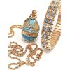 pierre lorren Set di gioielli di lusso Something Blue per donne collana braccialetto gioielli set regalo Faberge uovo lungo ciondolo collana braccialetto regalo per fidanzata, moglie, sorella, nonna, mamma