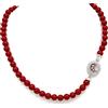 NADIR Collana Donna Pasta di Corallo Rosso, Centrale in Argento 925 45cm